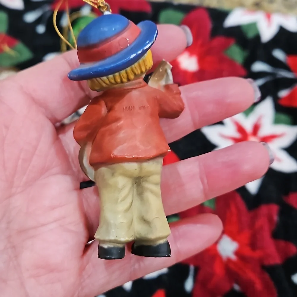 🎄Rare‎ BRADFORD JAPAN VINTAGE SET 5 HARD PLASTIC ORNAMENTS 1970S